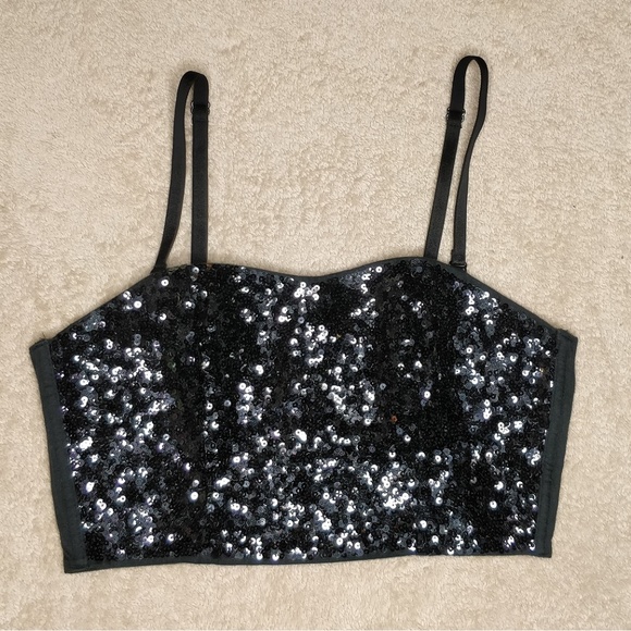 Pink Victoria's Secret Tops - Victoria's Secret Pink Crop Top Sequin Size S
